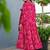 Floral printed rayon v neck pink anarkali set