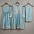 Sky blue premium chinon sharara suit set with border dupatta