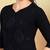 Women navy blue ethnic motifs embroidered chikankari rayon cotton short kurti