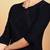 Women navy blue ethnic motifs embroidered chikankari rayon cotton short kurti
