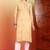 Women beige floral embroidered chikankari liva rayon straight tie-up angrakha kurta