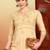Women beige floral embroidered chikankari liva rayon straight tie-up angrakha kurta