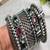5 Oxidized Silver Bangles, Boho Tribal Kada Bracelet Stack, Multi Gemstone Ethnic Indian Jewelry
