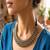Dual Tone Brass Choker Necklace and Stud Earrings Set, Antique Indian Ethnic Jewelry