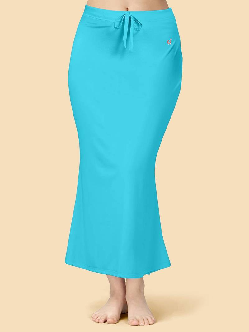 Turquoise women's lycra spandex saree shapewear petticoat for women