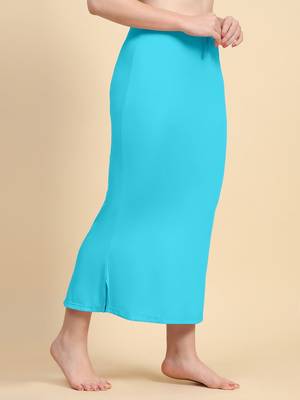 Turquoise women's lycra spandex saree shapewear petticoat for women 3