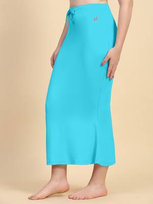 Turquoise women's lycra spandex saree shapewear petticoat for women 4