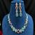 multicolor crystal choker necklace and drop earrings set, silver bridal jewellery