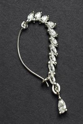 silver marquise cz nose ring, maharashtrian bridal nath, wedding jewellery 1