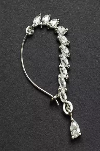 silver marquise cz nose ring, maharashtrian bridal nath, wedding jewellery