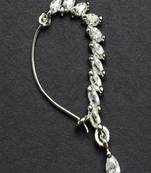 silver marquise cz nose ring, maharashtrian bridal nath, wedding jewellery