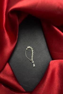 silver marquise cz nose ring, maharashtrian bridal nath, wedding jewellery 2