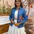 Blue navratri embroidered denim koti