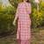 Floral printed rayon v neck kurta & trouser set