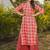 Floral printed rayon v neck kurta & trouser set