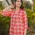 Floral printed rayon v neck kurta & trouser set