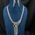 emerald green tear drop bridal necklace set | silver plated cz dangle earrings