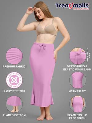 Lilac women's lycra spandex saree shapewear petticoat for women 5