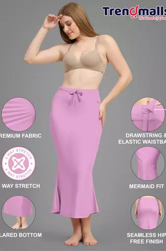 Lilac women's lycra spandex saree shapewear petticoat for women