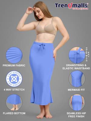 Skyblue women's lycra spandex saree shapewear petticoat for women 5