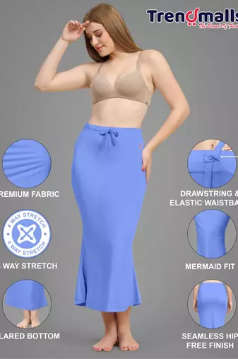 Skyblue women's lycra spandex saree shapewear petticoat for women