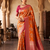 Orange Color Binni Weaving Jari Jaqurad Jaal Design Viscose Dola Silk Pattu Saree