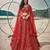 Red Premium Butterfly Net Sequins Embroidered Lehenga Choli Set