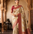 White-Red Color Binni Weaving Jari Jaqurad Jaal Design Viscose Dola Silk Pattu Saree