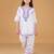 Girls white floral embroidered chikankari pure cotton kids kurti & palazzo set