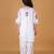 Girls white floral embroidered chikankari pure cotton kids kurti & palazzo set