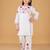 Girls white floral embroidered chikankari pure cotton tie-up kurti & palazzo set for kids