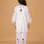 Girls white floral embroidered chikankari pure cotton tie-up kurti & palazzo set for kids