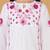 Girls white floral embroidered chikankari pure cotton tie-up kurti & palazzo set for kids