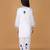 Girls white floral embroidered chikankari pure cotton tie-up kurti & palazzo set for kids