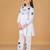 Girls white floral embroidered chikankari pure cotton tie-up kurti & palazzo set for kids