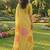 Pastel yellow linen cotton blend saree with floral woven pallu & zari border