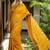 Mustard silk blend saree with silver zari horse motif