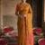 Mustard yellow cotton silk blend saree with contrasting border