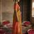 Mustard yellow cotton silk blend saree with contrasting border