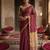 Wine cotton silk blend saree with contrasting border