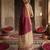 Wine cotton silk blend saree with contrasting border