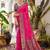 Rani pink soft banarasi silk blend saree with contrast blouse piece