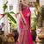 Rani pink soft banarasi silk blend saree with contrast blouse piece