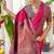 Rani pink soft banarasi silk blend saree with contrast blouse piece