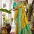 Mustard soft banarasi silk blend saree with contrast blouse piece