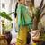 Mustard soft banarasi silk blend saree with contrast blouse piece