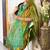 Mustard soft banarasi silk blend saree with contrast blouse piece