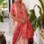 White soft banarasi silk blend saree with contrast blouse piece