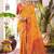 Mustard soft banarasi silk blend saree with contrast blouse piece