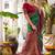 Green soft banarasi silk blend saree with contrast blouse piece